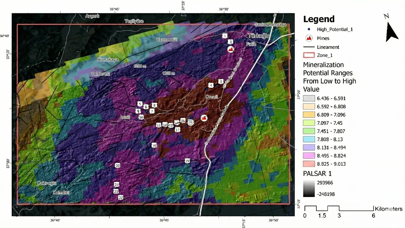 Prospectivity decision map from the Payas–İslahiye bauxite screening study